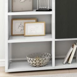 Hochglänzendes Design Regal In Weiß - Lora -Gosy-shop hochglaenzendes design regal in weiss dekor eiche schwarzbraun lora 02