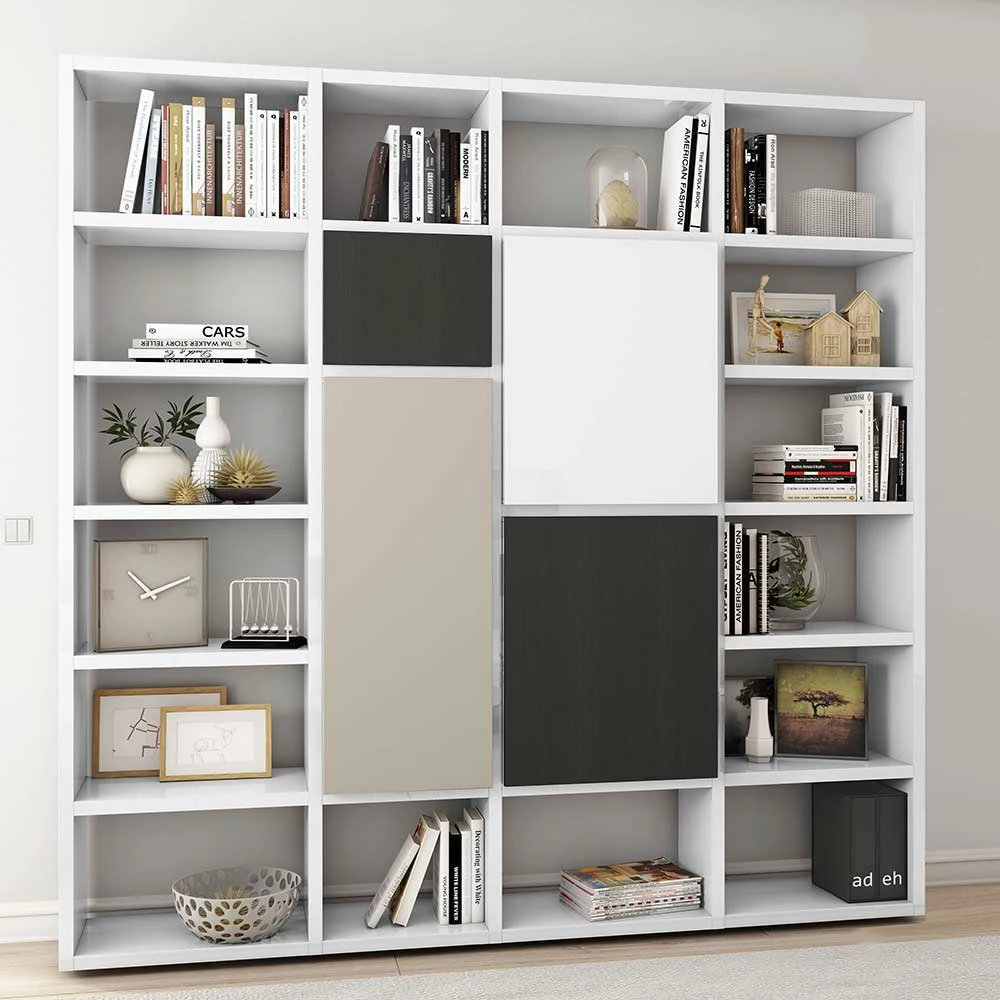 Hochglanz Designregal In Weiß - Solcho 1 Hochglanz Designregal In Weiß - Solcho