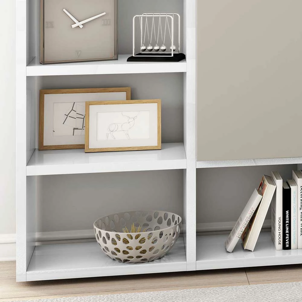 Hochglanz Designregal In Weiß - Solcho 2 Hochglanz Designregal In Weiß - Solcho – Bild 2