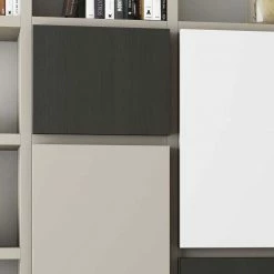 Hochwertiges Wohnraum Regal In Beige - Enilia -Gosy-shop hochwertiges wohnraum regal in beige mit schwarzbraun weiss enilia 03