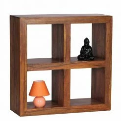 Holzregal Massiv Hoslo Quadratisches Design