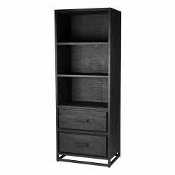 Industrial Regal In Schwarz Mit 2 Schubladen - Esturado