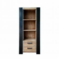 Industry Regal Bleska Aus Teak Massivholz Und Metall Schwarz -Gosy-shop industry regal teak massivholz und metall schwarz zwei schubladen bleska 04