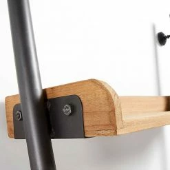 Industry Style Leiterregal Melionas Mit Zwei Schubladen -Gosy-shop industry style leiterregal zwei schubladen holz massiv tanne und eisen melionas 04