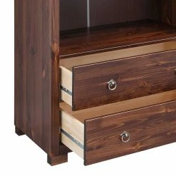 Kiefer Holzregal In Dunkelbraun Lackiert - Luvin -Gosy-shop kiefer holzregal in dunkelbraun lackiert mit 4 faechern 2 schubladen luvin 05