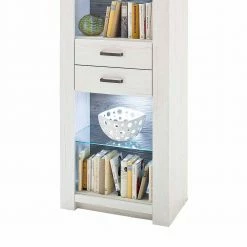 Landhaus Kombiregal Mit Zwei Schubladen - Ciovon -Gosy-shop landhaus kombiregal mit zwei schubladen 3 glasboeden ciovon 04