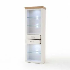 Landhaus MDF Regal Mit Glasböden - Samula 7 Landhaus MDF Regal Mit Glasböden - Samula -Gosy-shop landhaus mdf regal mit glasboeden 2 schubladen 73x210x40 samula 02