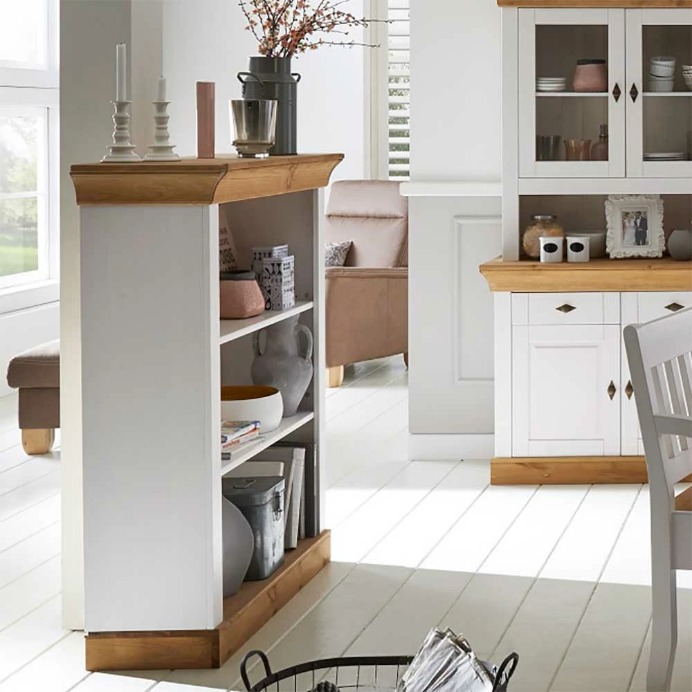 Landhaus Standregal Sibiuta In Weiß Laugenfarben 2 Landhaus Standregal Sibiuta In Weiß Laugenfarben – Bild 2