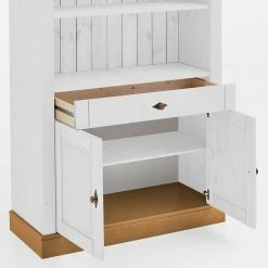 Landhausschrank In Weiß & Kiefer Lauge - Sibiuta -Gosy-shop landhausschrank in weiss kiefer lauge 108x203x45 cm sibiuta 03