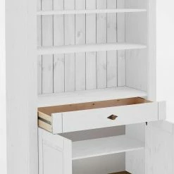 Landhausschrank In Weiß & Kiefer Lauge - Sibiuta -Gosy-shop landhausschrank in weiss kiefer lauge 108x203x45 cm sibiuta 05