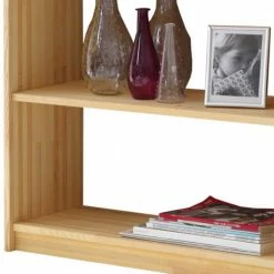 Massivholz Bücherregal Mit Vier Fächern - Ciudada -Gosy-shop massivholz buecherregal mit vier faechern aus kiefer natur lackiert ciudada 03
