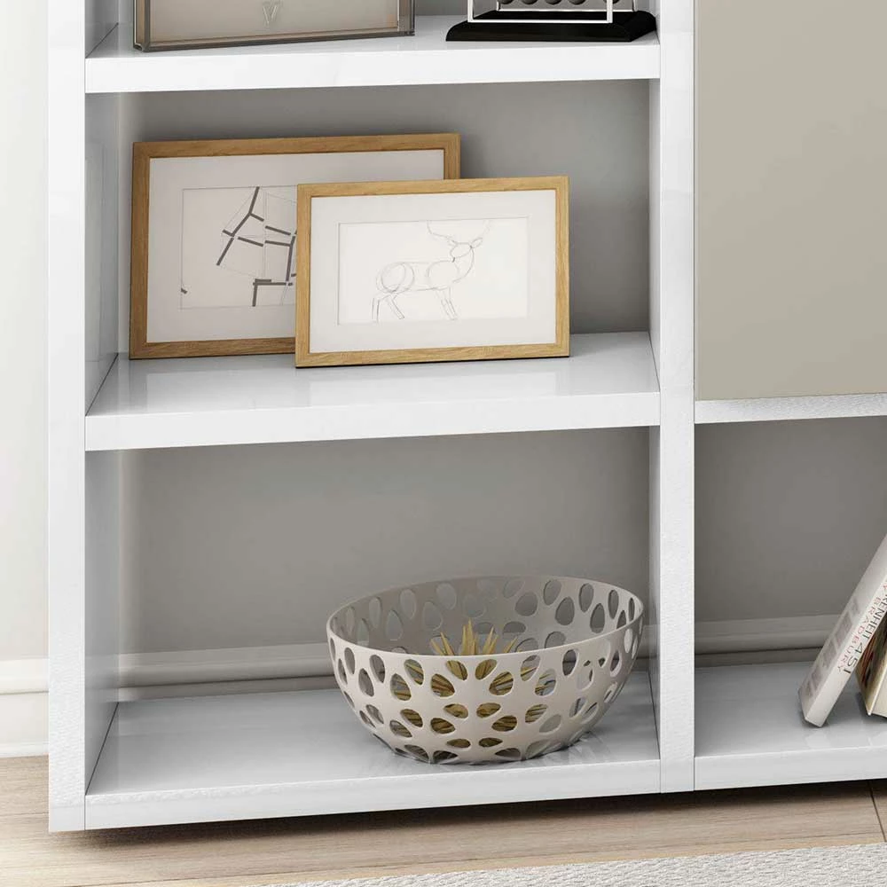 Moderne Regalwand In Weiß - Lidio 2 Moderne Regalwand In Weiß - Lidio – Bild 2
