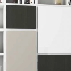 Moderne Regalwand In Weiß - Lidio 5 Moderne Regalwand In Weiß - Lidio -Gosy-shop moderne regalwand in weiss mit 6 schrankfaechern lidio 03