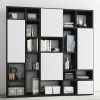 Modernes Bücher Regal In Schwarzbraun - Emalika -Gosy-shop modernes buecher regal in schwarzbraun eiche mit 5 weissen tueren emalika 01