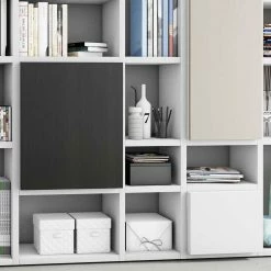 Modernes Bücherregal In Weiß - Domingo -Gosy-shop modernes buecherregal in weiss mit 5 tuerfaechern 296x222 cm domingo 03