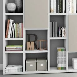 Gosy-shop -Gosy-shop praktisches stauraum regal 296 cm breit in weiss mit beige cironna 02