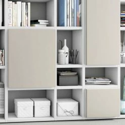 Praktisches Stauraum Regal 296 Cm Breit - Cironna -Gosy-shop praktisches stauraum regal 296 cm breit in weiss mit beige cironna 03