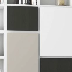 Praktisches Stauraum Regal In Weiß - Escoba -Gosy-shop praktisches stauraum regal in weiss mit vier schrankfaechern escoba 03