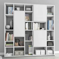 Raumteiler Design Regal In Weiß - Crimeos