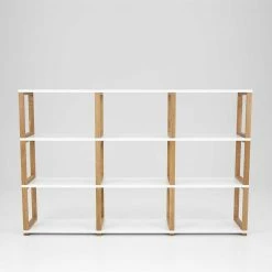 Raumteiler Grandess In Weiß Eiche -Gosy-shop raumteiler weiss eiche mit faechern grandess 02