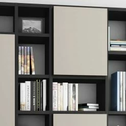 Raumteilerregal In Schwarzbraun Eiche - Zianatto -Gosy-shop raumteilerregal in schwarzbraun eiche beige matt 214x221 cm zianatto 03