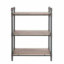 Regal Aus Eisen Rohren Mit MDF Böden - Nenvia -Gosy-shop regal aus eisen rohren mit mdf boeden in verwitterter holz optik nenvia 01