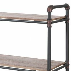 Regal Aus Eisen Rohren Mit MDF Böden - Nenvia -Gosy-shop regal aus eisen rohren mit mdf boeden in verwitterter holz optik nenvia 03