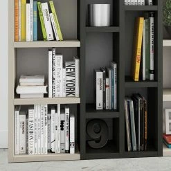 Regal In Beige & Schwarzbraun - Aspect -Gosy-shop regal in beige schwarzbraun eiche dekor als raumteiler aspect 02