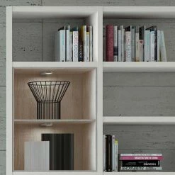 Regal Mit LED Denima In Weiß -Gosy-shop regal mit led in weiss dekor eiche denima 03