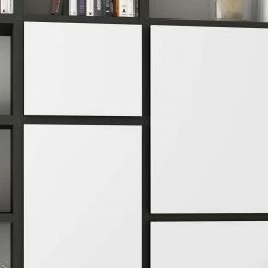 Regal Mit Schrankfächern - Valedivia -Gosy-shop regal mit schrankfaechern in braun mit weiss valedivia 03