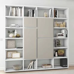 Regal Wand In Weiß & Beige - Leon