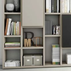 Regalwand Für Wohnräume & Büro - Letla -Gosy-shop regalwand fuer wohnraeume buero in beige mit weiss schwarzbraun letla 02