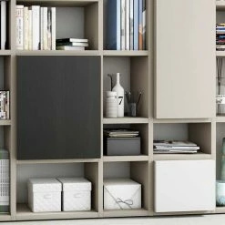 Regalwand Für Wohnräume & Büro - Letla -Gosy-shop regalwand fuer wohnraeume buero in beige mit weiss schwarzbraun letla 03