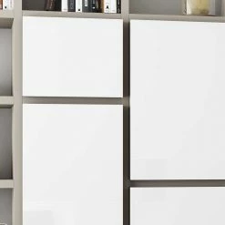 Regalwand Kivino In Beige -Gosy-shop regalwand in beige mit weiss hochglanz kivino 03
