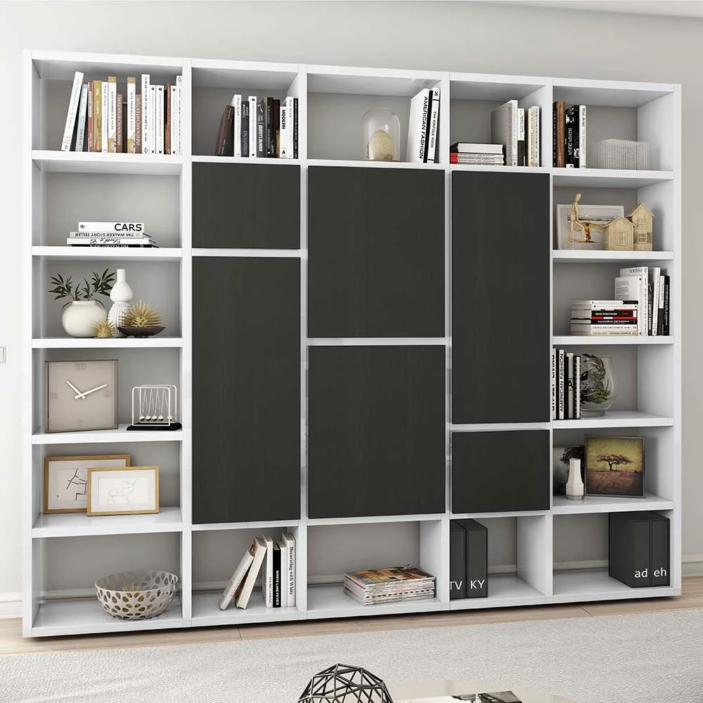 Regalwand Syanta In Weiß-Braun 1 Regalwand Syanta In Weiß-Braun