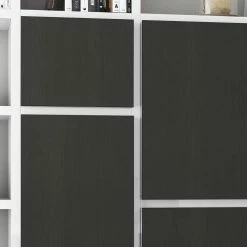 Regalwand Syanta In Weiß-Braun 5 Regalwand Syanta In Weiß-Braun -Gosy-shop regalwand in weiss braun mit push to open tueren syanta 03