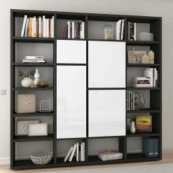 Schwarzbraunes Regal In Eiche Dekor - Turegada