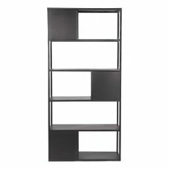 Schwarzes Metallregal Mit 5 Fächern - Limkel -Gosy-shop schwarzes metallregal mit 5 faechern 3 tueren industrial limkel 03