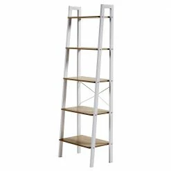 Skandi Leiterregal In Natur & Weiß - Enzetra