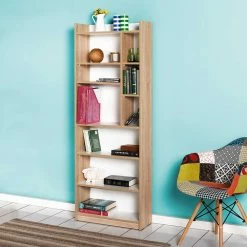 Standregal In Sonoma-Eiche & Weiß - Matca -Gosy-shop standregal in sonoma eiche weiss mit zehn faechern matca 02