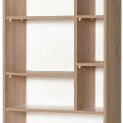 Standregal In Sonoma-Eiche & Weiß - Matca -Gosy-shop standregal in sonoma eiche weiss mit zehn faechern matca 04