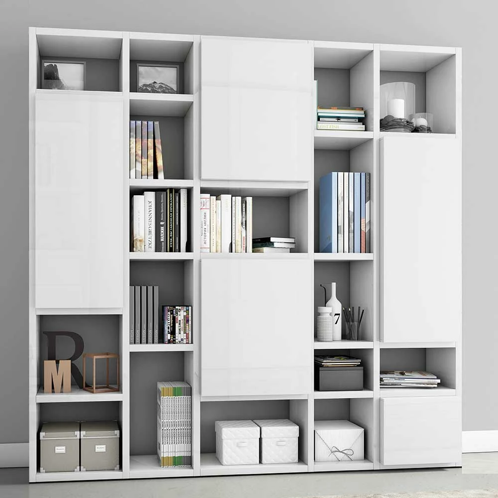 Stauraum Regal In Hochglänzendem Weiß - Postilla 1 Stauraum Regal In Hochglänzendem Weiß - Postilla