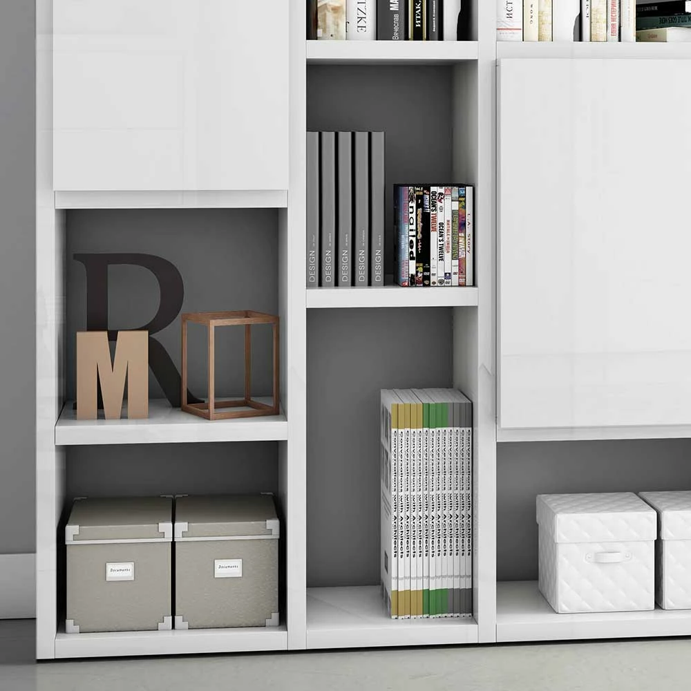 Stauraum Regal In Hochglänzendem Weiß - Postilla 2 Stauraum Regal In Hochglänzendem Weiß - Postilla – Bild 2