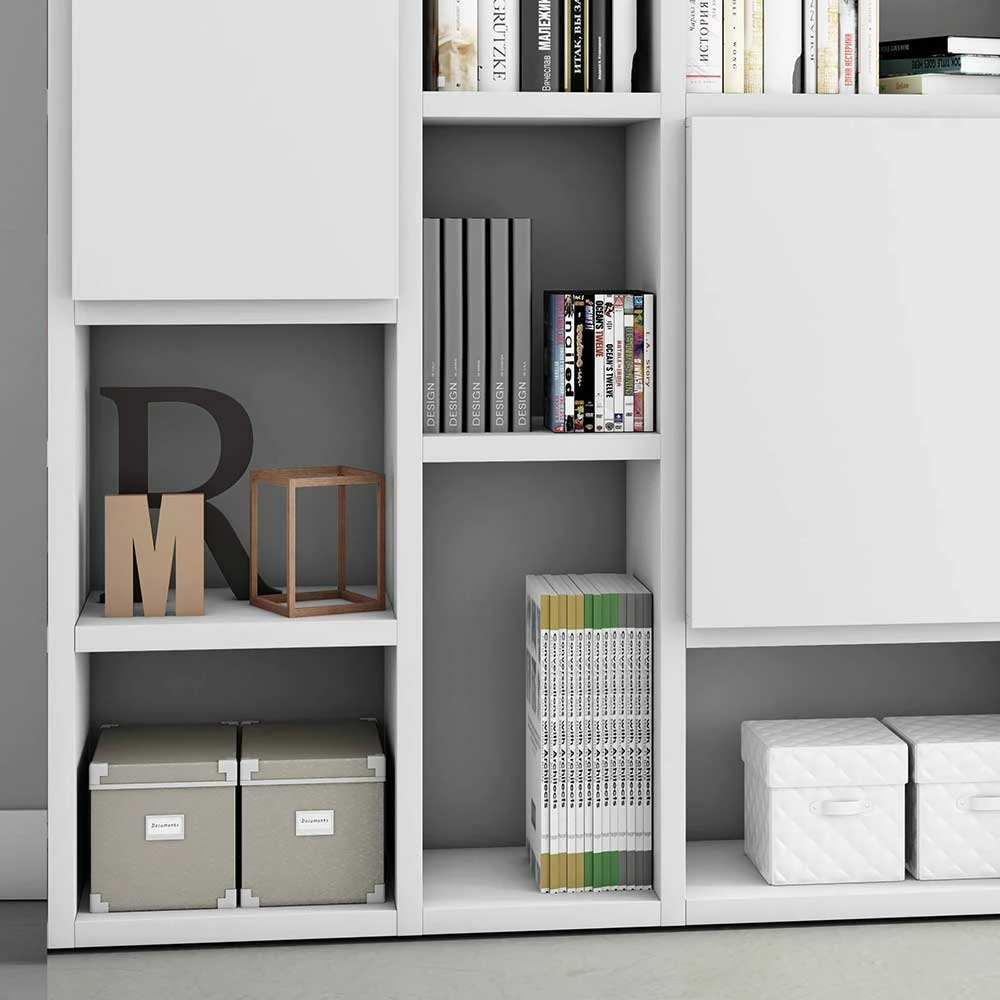 Weiße Design Regalwand Mit 17 Fächern - Zero 2 Weiße Design Regalwand Mit 17 Fächern - Zero – Bild 2