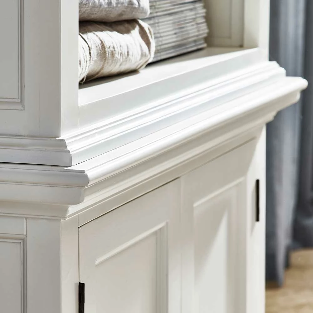 Weißer Bücherschrank Mit 5 Fächern Venzeno & 2 Türen 3 Weißer Bücherschrank Mit 5 Fächern Venzeno & 2 Türen – Bild 3