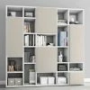 Weißes Bücherregal In Hochglanz - Joinaru -Gosy-shop weisses buecherregal in hochglanz mit 5 tueren in beige matt joinaru 01