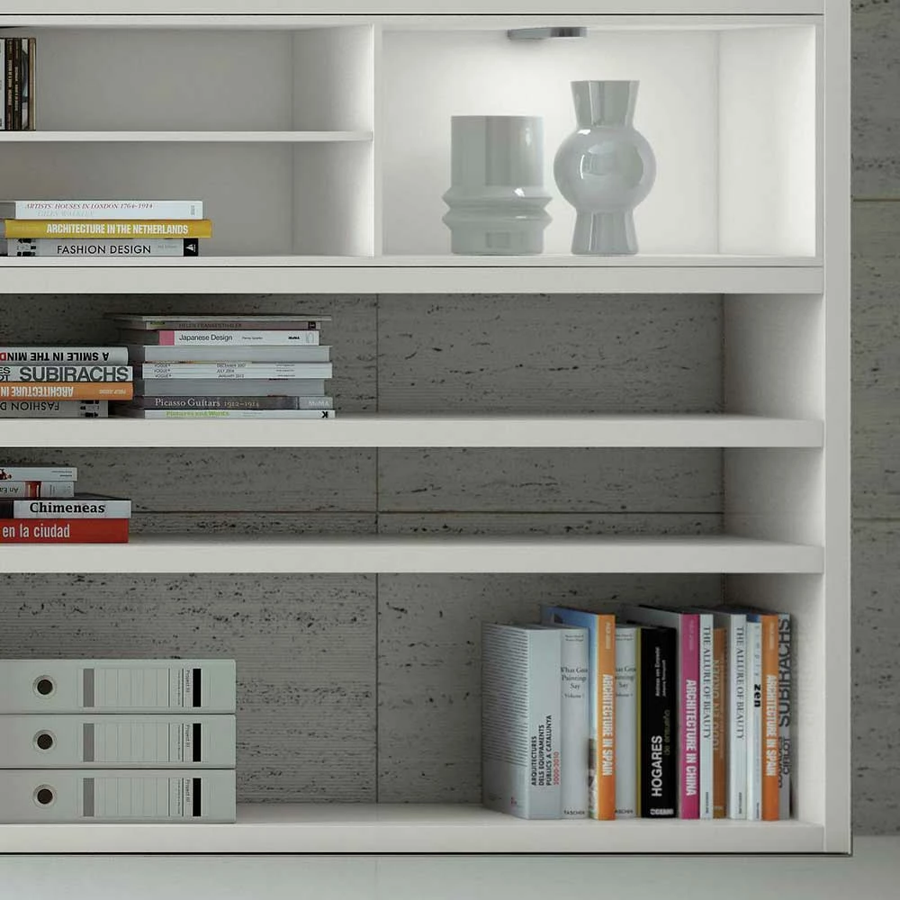 Weißes Bücherregal Alcacina Mit Beleuchtung 2 Weißes Bücherregal Alcacina Mit Beleuchtung – Bild 2