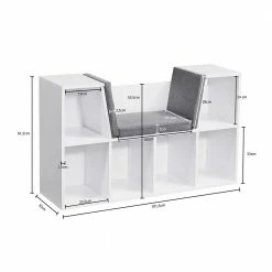 Weißes Flurregal Mit Sitzfläche - Danaha -Gosy-shop weisses flurregal mit sitzflaeche sechs faechern danaha 05