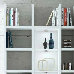 Weißes Hochglanz Regal Mit LED Beleuchtung - Driven -Gosy-shop weisses hochglanz regal mit led beleuchtung 283x221cm driven 04