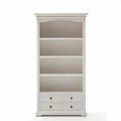 Weißes Standregal Mit 2 Schubladen Riadura Landhaus -Gosy-shop weisses standregal mit 2 schubladen landhaus riadura 02